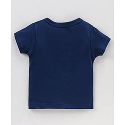 Babyhug 100% Cotton Knit Half Sleeves Star & Fish Printed Vests Pack of 5 - Navy Blue Peach & White