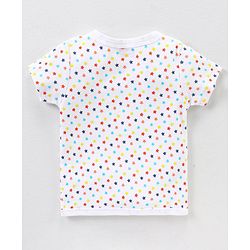 Babyhug 100% Cotton Knit Half Sleeves Star & Fish Printed Vests Pack of 5 - Navy Blue Peach & White