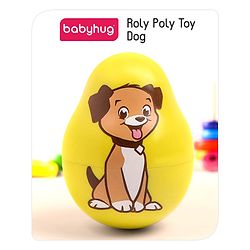 Babyhug Dog Musical Push and Shake Roly Poly| Wobbling Bell Sounds For 0 Months+| Child Safe Material| Gifting Toy| BIS Certified