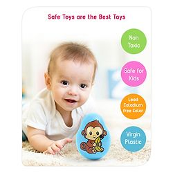 Babyhug Dog Musical Push and Shake Roly Poly| Wobbling Bell Sounds For 0 Months+| Child Safe Material| Gifting Toy| BIS Certified