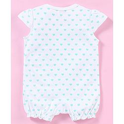 Babyhug 100% Cotton Half Sleeves Romper Heart Print - White