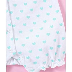 Babyhug 100% Cotton Half Sleeves Romper Heart Print - White