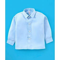 Babyhug Full Sleeves Solid Colour Party Shirt with Waistcoat & Bow - Black & Blue