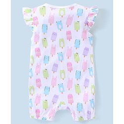 Babyhug 100% Cotton Short Sleeves Romper Dot & Popsicle Print Pack of 2- Pink & White