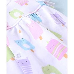 Babyhug 100% Cotton Short Sleeves Romper Dot & Popsicle Print Pack of 2- Pink & White