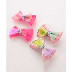 Babyhug Hair Bands and Bow Clips Set of 6 - Multicolour