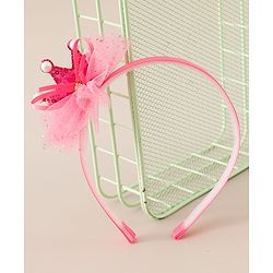 Babyhug Hair Bands With Flower Applique Free Size Pack of 2-  Peach & Purple