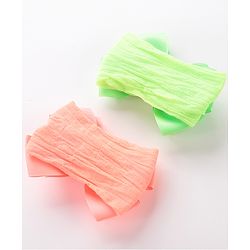 Babyhug Free Size Embroidered Headbands Pack of 2- Green & Dark Pink