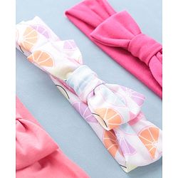 Babyhug Headbands with Bow Applique Free Size Pack of 3 - White Rani & Pink