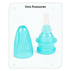 Babyhug 2-in-1 Nasal Aspirator & Ear Syringe for Babies Blue  Soft Tip| Safe | Hygienic | Newborns | BPA Free | Cold Relief | Easy to Clean | Travel Friendly