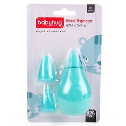 Babyhug 2-in-1 Nasal Aspirator & Ear Syringe for Babies Blue  Soft Tip| Safe | Hygienic | Newborns | BPA Free | Cold Relief | Easy to Clean | Travel Friendly