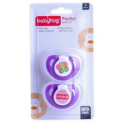 Babyhug Orthodontic Silicone Soother with Protective Cover  Pack of 2 Purple | BPA-Free | Skin-Friendly | Gentle on Gums