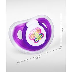 Babyhug Orthodontic Silicone Soother with Protective Cover  Pack of 2 Purple | BPA-Free | Skin-Friendly | Gentle on Gums