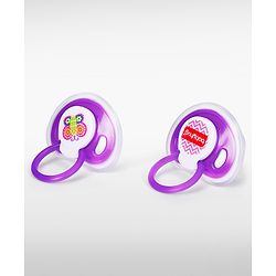 Babyhug Orthodontic Silicone Soother with Protective Cover  Pack of 2 Purple | BPA-Free | Skin-Friendly | Gentle on Gums