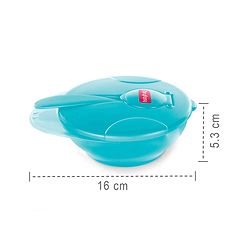 Babyhug Feeding Bowl with Soft Tip Spoon  220 ml - Turquoise Green | BPA Free | Travel-Friendly | Easy-Grip | No Phthalates | Food Grade