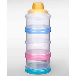Babyhug Milk Powder Container 4 Racks 75 ml each - Blue Pink Yellow