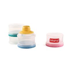 Babyhug Milk Powder Container 4 Racks 75 ml each - Blue Pink Yellow