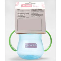Babyhug Sipper Cup with Twin Handles for Toddlers 240 ml - Green | Spill Proof | Easy Grip | BPA Free | Spill-Resistant
