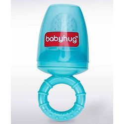Babyhug 2-in-1 Fruit & Food Nibbler with Mesh and Silicone Sac  | Safe | BPA Free | Baby Feeder | Soft Silicone