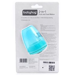 Babyhug 2-in-1 Fruit & Food Nibbler with Mesh and Silicone Sac  | Safe | BPA Free | Baby Feeder | Soft Silicone