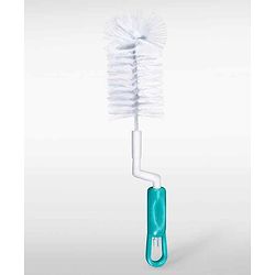 Babyhug 2-in-1 Rotating Bottle & Nipple Cleaning Brush with Soft Bristles  Green | BPA Free | Easy Grip | 360° Cleaning Tool | Easy to Clean Bottles | Silicone Bristles | Anti Slip Handle