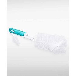 Babyhug 2-in-1 Rotating Bottle & Nipple Cleaning Brush with Soft Bristles  Green | BPA Free | Easy Grip | 360° Cleaning Tool | Easy to Clean Bottles | Silicone Bristles | Anti Slip Handle