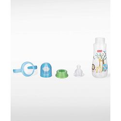 Babyhug Bubble Anti-Colic Feeding Bottle with Dual Handles - Blue & White, 250 ml | Sterilizable | BPA-Free | Bottle for Babies | Newborns | Toddlers