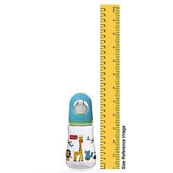 Babyhug Bubble Anti-Colic Sterilizable Feeding Bottle Blue - 125 ml | BPA-Free | Leak-Resistant| Silicone | Mimics Natural Feeding | Spirally Grooved