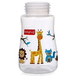 Babyhug Bubble Anti-Colic Sterilizable Feeding Bottle Blue - 125 ml | BPA-Free | Leak-Resistant| Silicone | Mimics Natural Feeding | Spirally Grooved