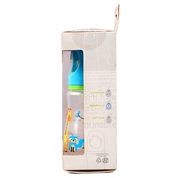 Babyhug Bubble Anti-Colic Sterilizable Feeding Bottle Blue - 125 ml | BPA-Free | Leak-Resistant| Silicone | Mimics Natural Feeding | Spirally Grooved
