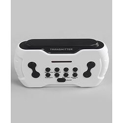 Babyhug Battery Operated Ride On Car with Music & Lights - White| Forward & Reverse Drive| Wide Comfortable Seat| Rechargeable Battery| Remote Control| Pre-loaded Music with USB & AUX