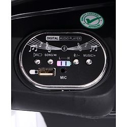 Babyhug Battery Operated Ride On Car with Music & Lights - White| Forward & Reverse Drive| Wide Comfortable Seat| Rechargeable Battery| Remote Control| Pre-loaded Music with USB & AUX