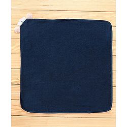 Babyhug  Woven Terry Hooded Towel Bear Embroidery - Blue