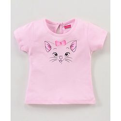 Babyhug 100% Cotton Half Sleeves Tee with Graphics - Pink