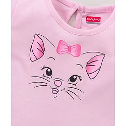 Babyhug 100% Cotton Half Sleeves Tee with Graphics - Pink