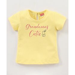 Babyhug 100% Cotton Half Sleeves Tee with Graphics - Yellow
