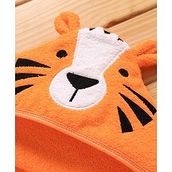 Babyhug Knitted Terry Tiger Hooded Towel - Orange