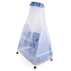 Babyhug Angel Dreams Cradle With Storage Basket & Mosquito Net - Blue