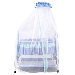 Babyhug Angel Dreams Cradle With Storage Basket & Mosquito Net - Blue