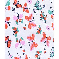 Babyhug 100% Cotton Knit Half Sleeves Butterfly Print Frocks With Bow Applique Pack Of 2 - White & Navy Blue