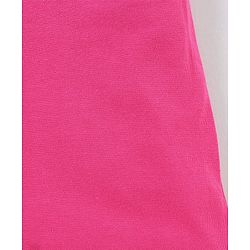Babyhug 100% Cotton Half Sleeves Frock with Bow Applique - Pink