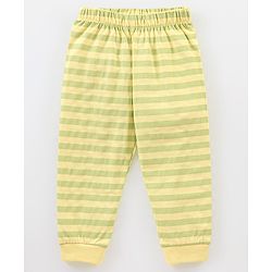 Babyhug Cotton Knit Full Sleeves Night Suit Lion Print - Yellow