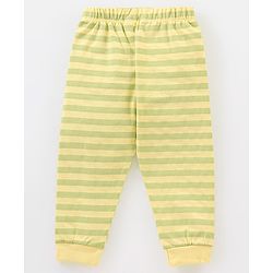Babyhug Cotton Knit Full Sleeves Night Suit Lion Print - Yellow