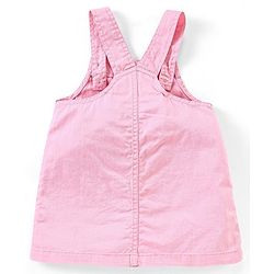 Babyhug 100% Cotton   Frock with Half Sleeves Inner Tee Floral Print and Embroidery - Pink