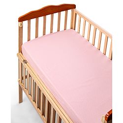 Babyhug Premium Cotton Fitted Crib Sheets Princess Theme Pack of 2 - Pink