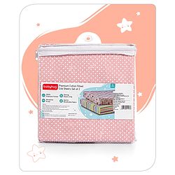 Babyhug Premium Cotton Fitted Crib Sheets Princess Theme Pack of 2 - Pink