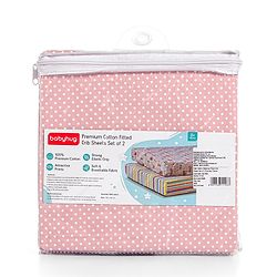 Babyhug Premium Cotton Fitted Crib Sheets Princess Theme Pack of 2 - Pink