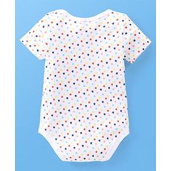 Babyhug 100% Cotton Half Sleeves Onesies Sea Life & Star Print Pack Of 5 - Blue Pink & White