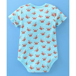 Babyhug 100% Cotton Half Sleeves Onesies Sea Life & Star Print Pack Of 5 - Blue Pink & White