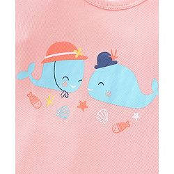 Babyhug 100% Cotton Half Sleeves Onesies Sea Life & Star Print Pack Of 5 - Blue Pink & White